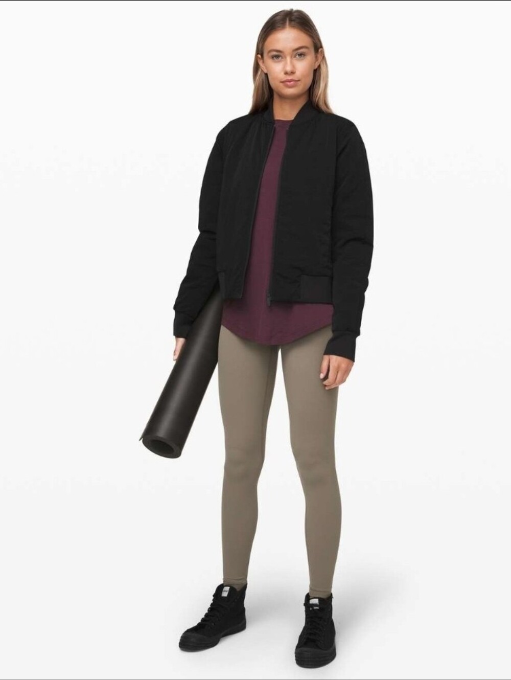 Lululemon Non-Stop Black Bomber Jacket Reversible Black